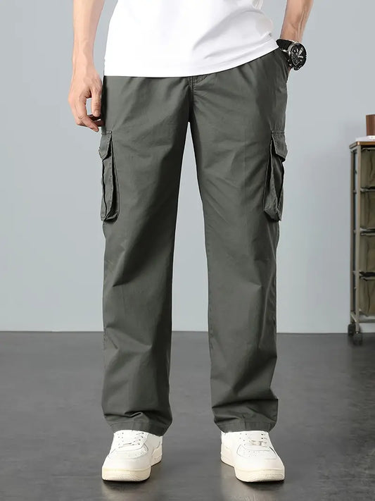 Casual Loose Men's Solid Outdoor Cargo Style Long Pants