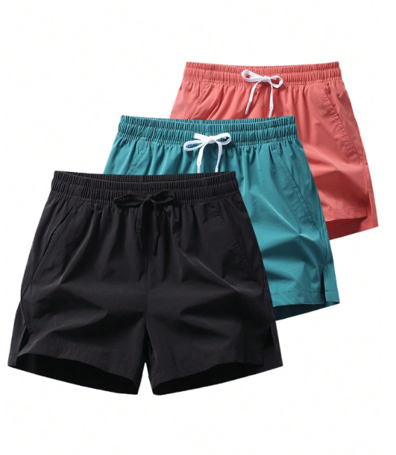 3pcs/Set Men Athletic Shorts